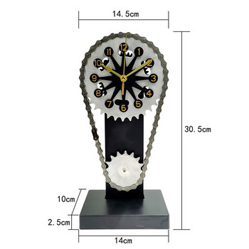 Творчески винтидж настолен часовник Антични зъбни колела Времезахранваща верига с форма на батерии Настолен часовник Селска селска къща Всекидневна
