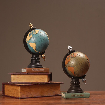 Στολίδι επιφάνειας εργασίας Vintage Ρολόι Globe Μοντέλο Σπίτι Σαλόνι Ντουλάπι Βεράντα Κάθισμα Γραφείου Διακοσμήσεις