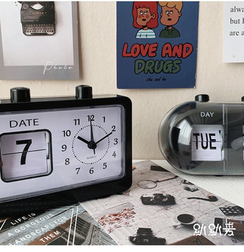 Creative Vintage Flip Clock Μηχανικό Ξυπνητήρι Επιτραπέζιο Ψηφιακό Ρολόι με Ημερολόγιο Διακόσμηση σπιτιού Vintage διακόσμηση σπιτιού 2022