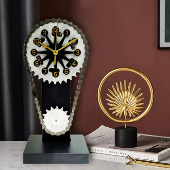 Часовник с въртящи се зъбни колела Стенен часовник с индустриално зъбно колело Декоративен ретро механичен часовник Декорация на стаи в стил от индустриална епоха