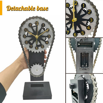 Ρολόι περιστρεφόμενου γραναζιού Βιομηχανικό ρολόι τοίχου με γρανάζια Διακοσμητικό ρετρό μηχανικό ρολόι Διακόσμηση δωματίου σε στυλ βιομηχανικής εποχής