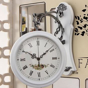 Δημιουργικό ρολόι τοίχου διπλής όψης Σίγαση κρεμαστά ρολόγια Λειτουργεί με μπαταρία Οικιακό