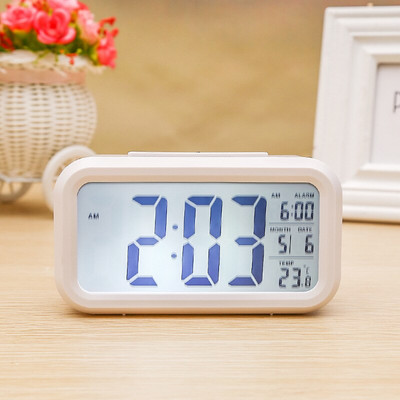 Stalo laikrodžio temperatūros kalendoriaus ekranas Korėjos stalo laikrodis Studentų stalo laikrodis Baltas žadintuvas prie lovos išmanusis elektroninis laikrodis