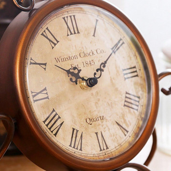 80% Νέα άφιξη 2021 Vintage Silent Retro Σιδερένιο Επιτραπέζιο Ρολόι Σπίτι Υπνοδωμάτιο Σαλόνι Διακόσμηση γραφείου