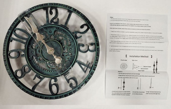 Ρολόι τοίχου από ρητίνη 12 ιντσών Αδιάβροχο αθόρυβο ρολόι, διακοσμητικό ρολόι για πισίνα κήπου βεράντας ή διακόσμηση τοίχου σαλονιού