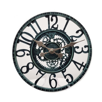 12-инчов стенен часовник от смола Водоустойчив, безшумен, не тиктакащ часовник Декоративен часовник за вътрешен двор, градински басейн или стенен декор за всекидневна