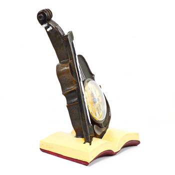 Επιτραπέζια ρολόγια βιολιού ως αξεσουάρ για τη διακόσμηση σπιτιού Vintage επιτραπέζιο ρολόι με πολυτελές διακοσμητικό βιβλίο Ρετρό ρολόι με μινιατούρες