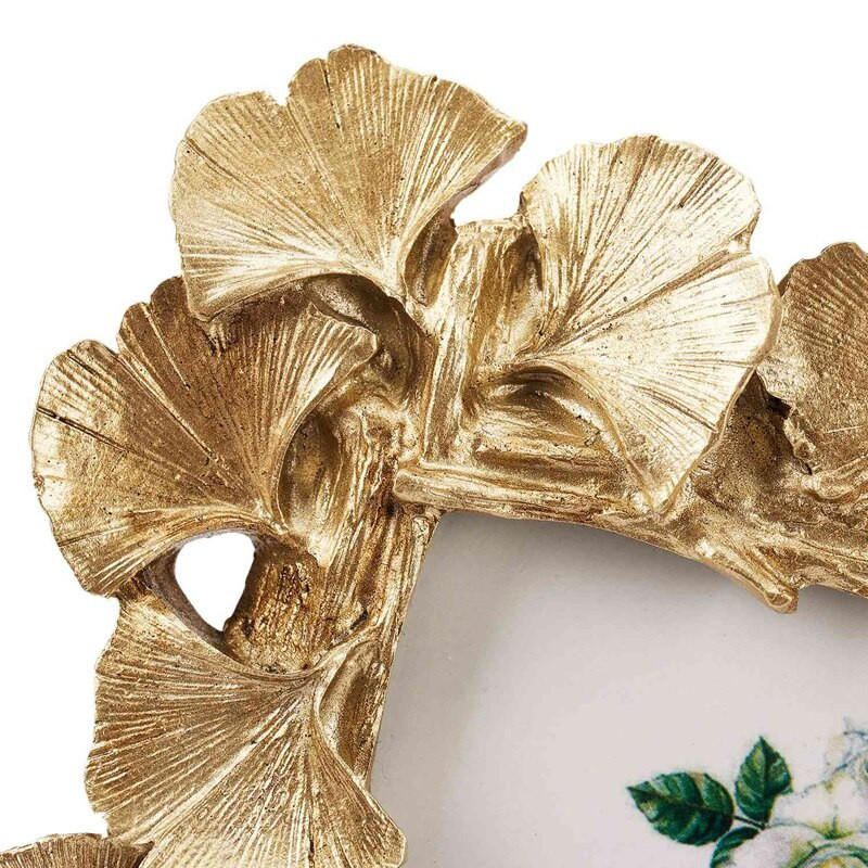 Gyanta Retro Frame Arany Ginkgo Leaf fotókeret Otthoni dekoráció