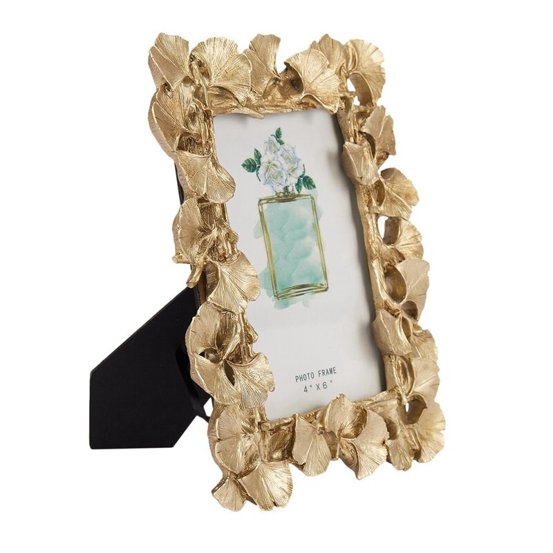 Gyanta Retro Frame Arany Ginkgo Leaf fotókeret Otthoni dekoráció