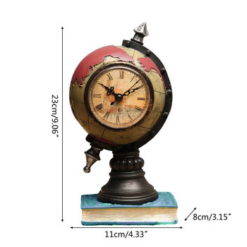 Ρετρό Γήινο Ρολόι Δημιουργική Ρητίνη Διακοσμητικό ειδώλιο Επιτραπέζιο Στολίδι για Διακόσμηση Τραπεζιού Σαλονιού Υπνοδωμάτιο σπιτιού