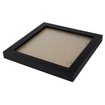 3X квадратна дебела рамка за снимка от борова дървесина Рамка за стена на снимка (черна, 6 инча)