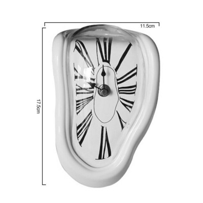 iLiving Kreativni deformirani zidni sat Nadrealistički sat koji se topi Uvrnuti stolni sat Vintage sat s nijemim rimskim brojevima Uređenje doma