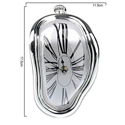 iLiving Kreativni deformirani zidni sat Nadrealistički sat koji se topi Uvrnuti stolni sat Vintage sat s nijemim rimskim brojevima Uređenje doma