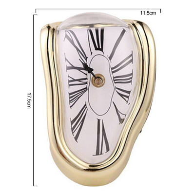 iLiving Kreativni deformirani zidni sat Nadrealistički sat koji se topi Uvrnuti stolni sat Vintage sat s nijemim rimskim brojevima Uređenje doma