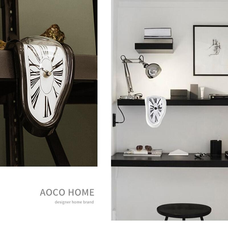 iLiving Kreativni deformirani zidni sat Nadrealistički sat koji se topi Uvrnuti stolni sat Vintage sat s nijemim rimskim brojevima Uređenje doma