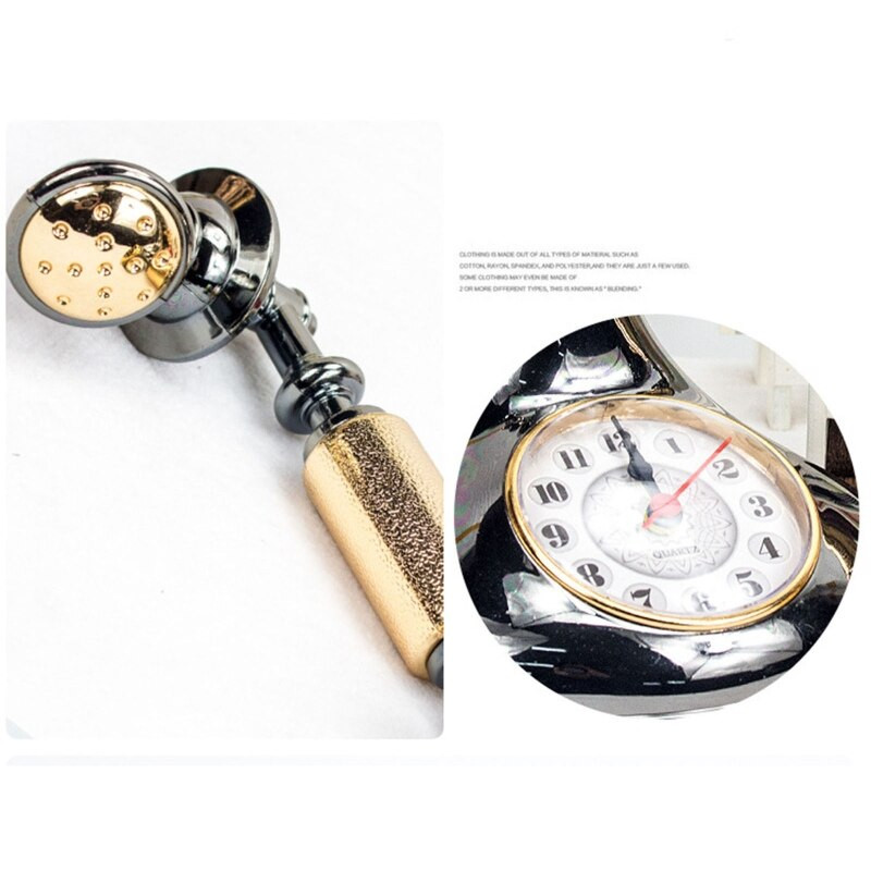 Retro telefono modelio žadintuvas Kūrybinis laikmatis darbalaukio ornamentas, skirtas namų vaikų kambario naktinio staliuko dekoravimui Laikrodžiai