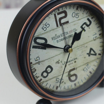 1PCS Ретро Винтидж Безшумен настолен часовник, работещ с батерии, Офис, домашен декор, всекидневна, Настолни часовници Декорация на дома