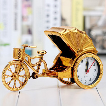 Класически винтидж стил Ретро дизайн на рикша Будилник Настолен настолен настолен часовник Декор за домашен офис Подарък за рожден ден за деца