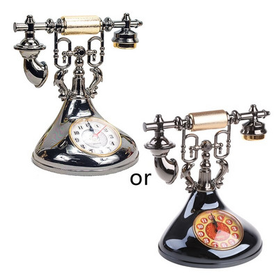 Retro telefono modelio žadintuvas Creative Timekeeper darbalaukio ornamentas