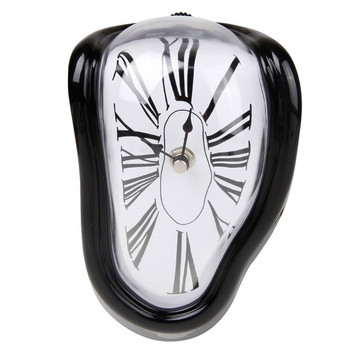 Ретро L-образен извит часовник Настолен часовник Часовник за нощно шкафче Креативен орнамент с римски цифри Извит стенен часовник Декорация на дома