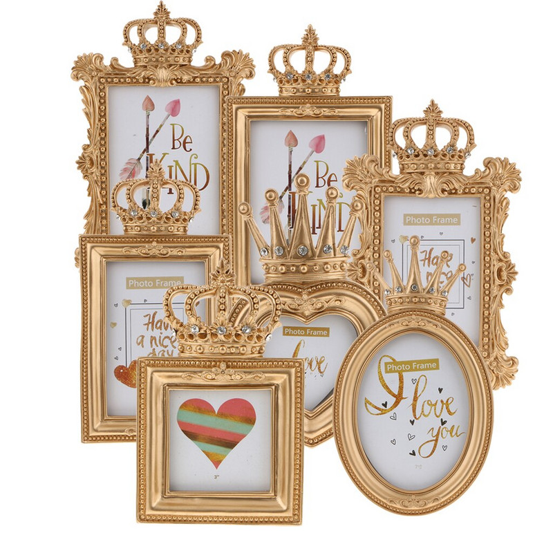 Gyanta képkeret barokk luxus stílusú lakberendezési lakberendezési esküvői party Favor Office Home Display