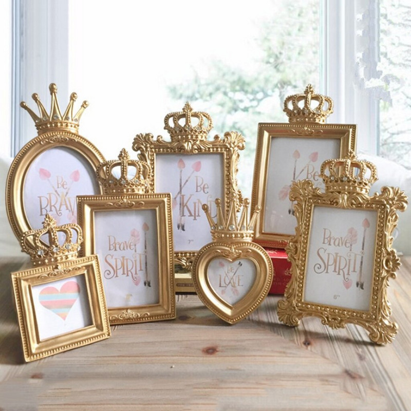 Gyanta képkeret barokk luxus stílusú lakberendezési lakberendezési esküvői party Favor Office Home Display