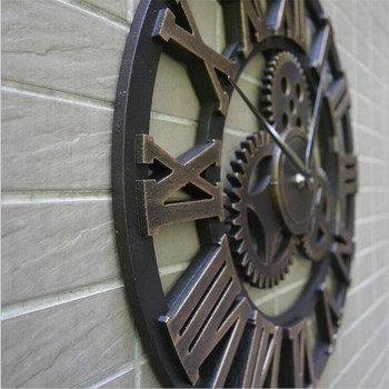 Ρολόι τοίχου με ρετρό εξοπλισμό ευρωπαϊκού στυλ, απλή προσωπικότητα βιομηχανικού στυλ καφέ μπαρ δημιουργικό ρολόι αξεσουάρ διακόσμησης σπιτιού