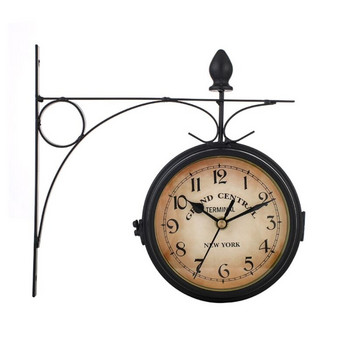 Κλασικό ρολόι τοίχου ευρωπαϊκού στιλ Vintage ρετρό διακόσμησης σπιτιού διπλής όψης G99A