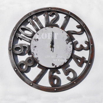 Декоративни винтидж стенни часовници Американски селски дървени занаяти цифров часовник ретро часовник творчески домашен дигитален стенен