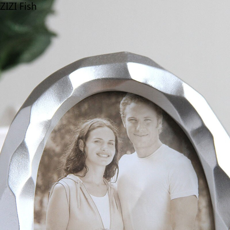 Ramă foto creativă aurie/argintie Rame simplitate pentru poze Decorare birou Portret Ornamente înrămate Decor estetic pentru cameră