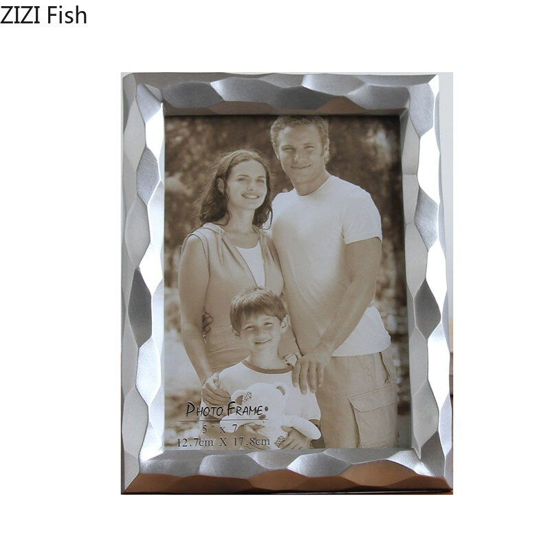 Ramă foto creativă aurie/argintie Rame simplitate pentru poze Decorare birou Portret Ornamente înrămate Decor estetic pentru cameră