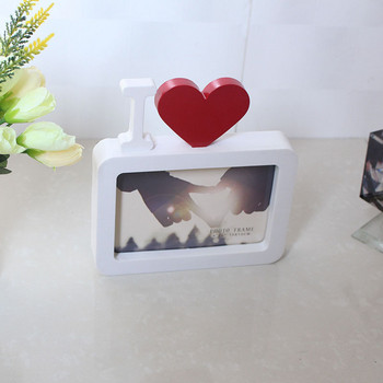 6-инчова рамка за снимки Маса Червено сърце Любов Рамка за картина Nordic Simple Bed Frame Дисплей Стойка Подарък Домашен декор