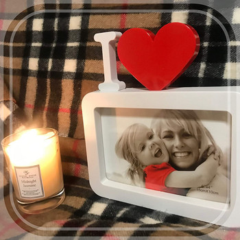 6-инчова рамка за снимки Маса Червено сърце Любов Рамка за картина Nordic Simple Bed Frame Дисплей Стойка Подарък Домашен декор