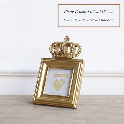 7/6/3 colio Prabangus senovinis europietiško stiliaus aukso karūnos dekoro dervos paveikslėlio darbalaukio rėmelis nuotraukų rėmelis dovanų namams vestuvių dekoravimas