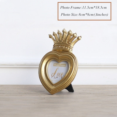 7/6/3 colio Prabangus senovinis europietiško stiliaus aukso karūnos dekoro dervos paveikslėlio darbalaukio rėmelis nuotraukų rėmelis dovanų namams vestuvių dekoravimas