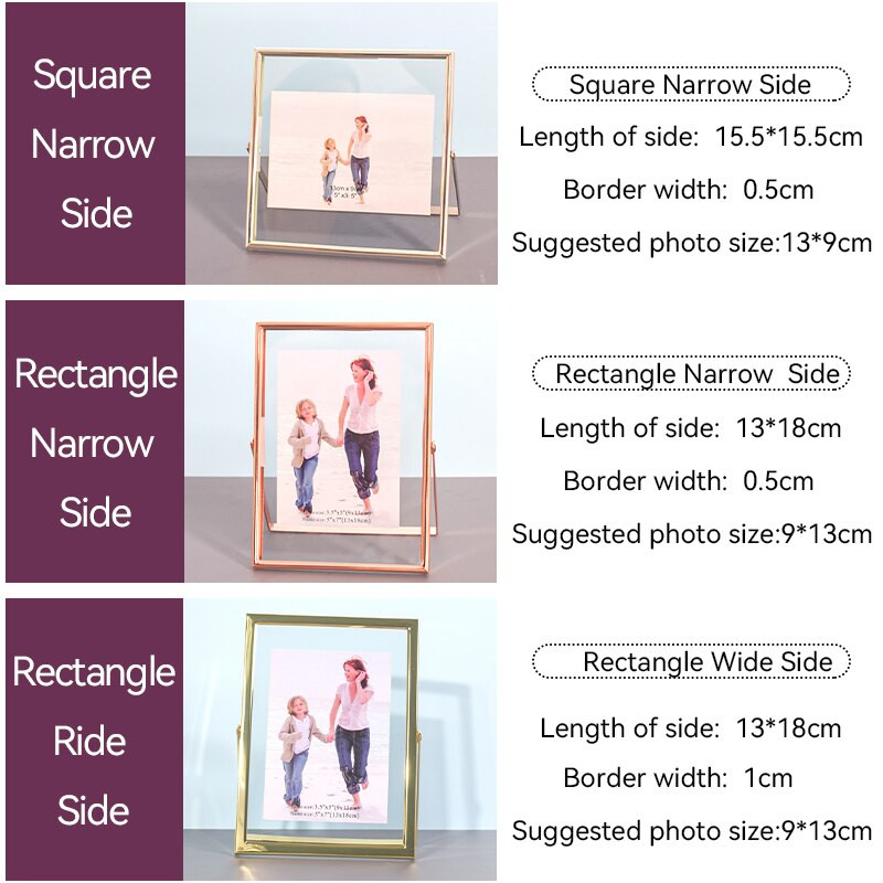 Electroplate Calitate superioară Nordic Gold Metal Pictură Ramă pentru fotografii DIY Cub Ramă Baby Poster Familie Decorativă Rama foto