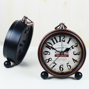 Έπιπλα γραφείου Εκκρεμές Επιτραπέζιο Ξυπνητήρι Retro Desktop Κρεβατοκάμαρα Μεταλλικό Vintage Ρολόι Ρετρό Vintage Αθόρυβο Επιτραπέζιο Ρολόι που λειτουργεί με μπαταρία