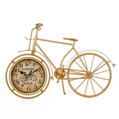 Retro Vintage Silent Iron Bike Kerékpár óra Otthoni Iroda Nappali Asztaldekoráció A dolgozószoba dekorációja ajándék barátoknak egyedi stílus