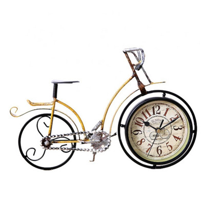 Retro Vintage Silent Iron Bike Kerékpár óra Otthoni Iroda Nappali Asztaldekoráció A dolgozószoba dekorációja ajándék barátoknak egyedi stílus