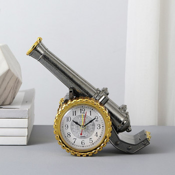 Vintage Simulation Cannon Ξυπνητήρι Διακόσμηση επιφάνειας εργασίας Δημιουργικό ρολόι Τραπεζάκι σπιτιού Δώρο Στολίδι για άτομα Δώρα