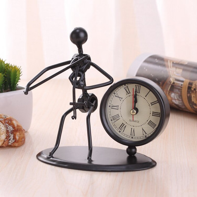 Kreatív kis ébresztőóra vas rozsdamentes acél egyéni ajándékok Retro asztal hálószoba Horloge lakberendezés