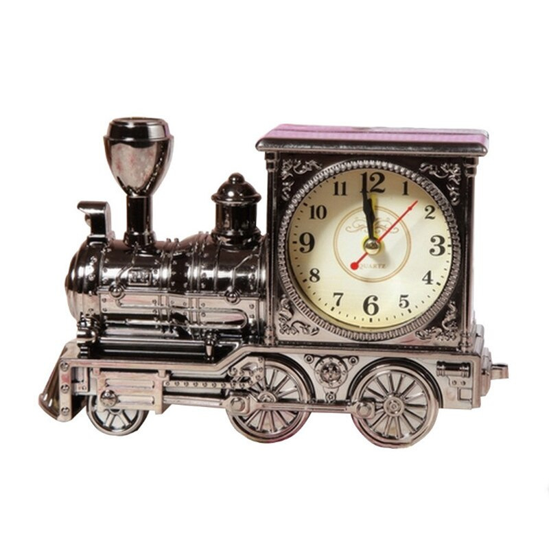 Klasszikus, vintage stílusú retro mozdony dizájn ébresztőóra íróasztal asztali asztal otthoni irodai dekoráció