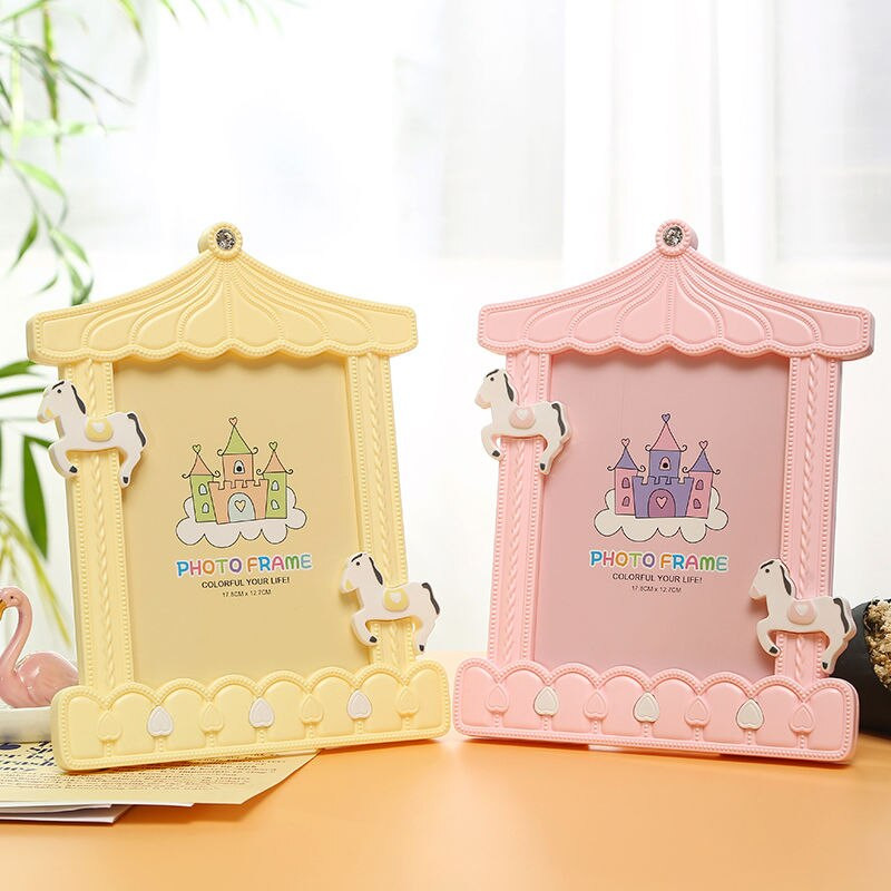 Koreai stílusú 7 hüvelykes képkeret lakberendezési nappali hálószoba asztali képkeret baba fénykép családi portré képkeret