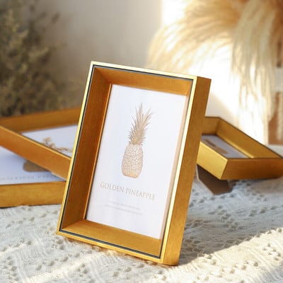 Frumos Rama Foto Simplă Aurie Rame Foto Nordice Moderne Ramă De Pictură Peretă Verticală De Rășină Delicate Decor Home