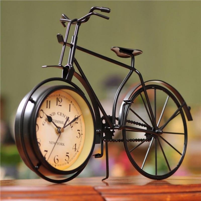 80%-os akciós akció!! Retro Vintage Silent Iron Bike Kerékpár óra Otthoni Iroda nappali asztali dekoráció