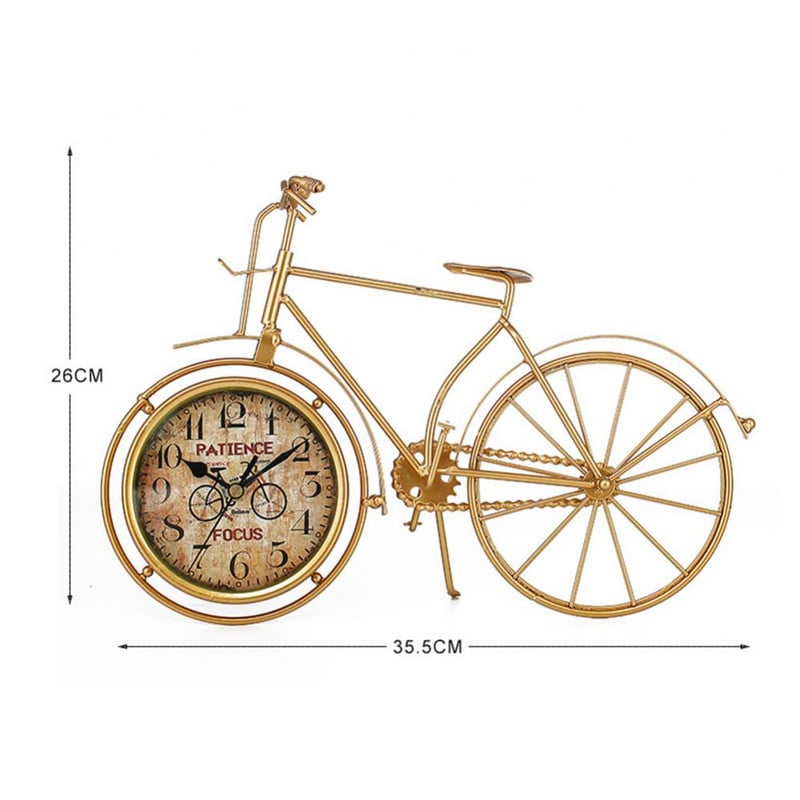 80%-os akciós akció!! Retro Vintage Silent Iron Bike Kerékpár óra Otthoni Iroda nappali asztali dekoráció