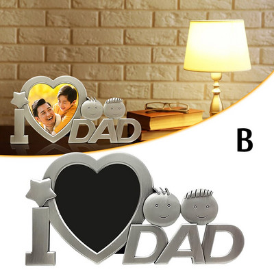 Otthoni dekoráció asztali kerethez I LOVE DAD Shape fotókeret ajándék Apák napjára, 19x10,2 cm