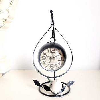 Безшумен часовник Ретро желязо Изкуство Будилник Интериорен часовник Декор Занаяти Креативна птица Настолен часовник Всекидневна Спалня Часовник Подарък