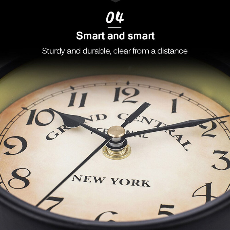 Lauko pakabinamas sieninis laikrodis retro stiliaus dvipusis baterijomis maitinamas metalinis tvirtinimas vintage sodo kavos baro dekoravimo apvali stotis