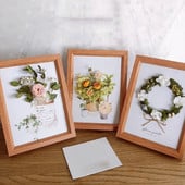 Ramă foto cu flori artificiale Ins, 7 inch, autocolante 3D, agățat pe perete, floare veșnică, acasă, pentru birou, ornamente mici, pot pune fotografii 1 buc.